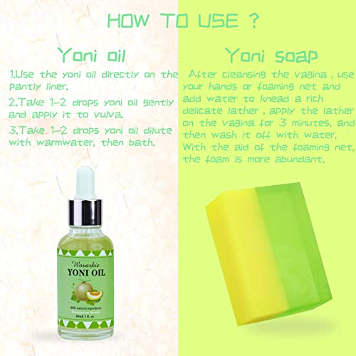 Yoni Soap Bars Yoni Wash & Yoni Oil Set Of 4, 2 * 5.29oz Handmade Vaginal Soap Feminine Wash